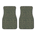 Green Tiger Stripe Camouflage Print Front Car Floor Mats