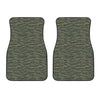 Green Tiger Stripe Camouflage Print Front Car Floor Mats