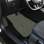 Green Tiger Stripe Camouflage Print Front Car Floor Mats