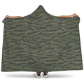 Green Tiger Stripe Camouflage Print Hooded Blanket