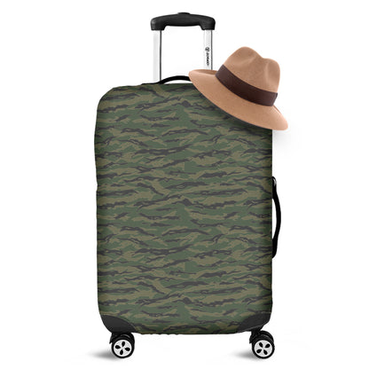 Green Tiger Stripe Camouflage Print Luggage Cover