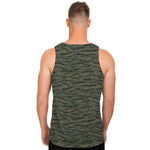 Green Tiger Stripe Camouflage Print Men's Tank Top