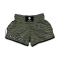 Green Tiger Stripe Camouflage Print Muay Thai Boxing Shorts