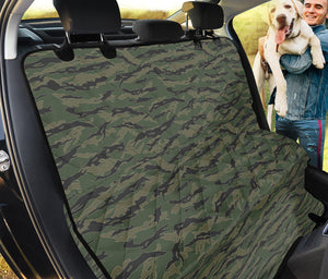 Green Tiger Stripe Camouflage Print Pet Car Back Seat Cover