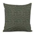 Green Tiger Stripe Camouflage Print Pillow Cover
