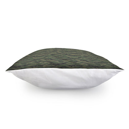 Green Tiger Stripe Camouflage Print Pillow Cover
