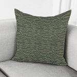 Green Tiger Stripe Camouflage Print Pillow Cover