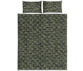 Green Tiger Stripe Camouflage Print Quilt Bed Set