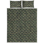 Green Tiger Stripe Camouflage Print Quilt Bed Set