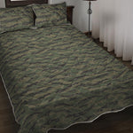 Green Tiger Stripe Camouflage Print Quilt Bed Set