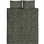 Green Tiger Stripe Camouflage Print Quilt Bed Set