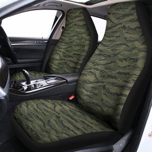 Green Tiger Stripe Camouflage Print Universal Fit Car Seat Covers