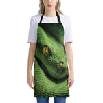 Green Tree Python Snake Print Apron