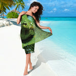 Green Tree Python Snake Print Beach Sarong Wrap