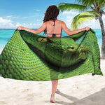 Green Tree Python Snake Print Beach Sarong Wrap