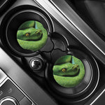 Green Tree Python Snake Print Car Coasters