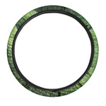 Green Tree Python Snake Print Car Steering Wheel Cover