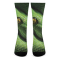 Green Tree Python Snake Print Crew Socks