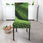 Green Tree Python Snake Print Dining Chair Slipcover