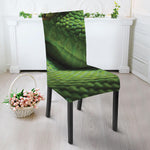 Green Tree Python Snake Print Dining Chair Slipcover