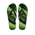 Green Tree Python Snake Print Flip Flops