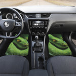 Green Tree Python Snake Print Front and Back Car Floor Mats