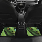 Green Tree Python Snake Print Front and Back Car Floor Mats