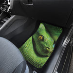 Green Tree Python Snake Print Front and Back Car Floor Mats