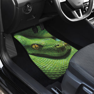 Green Tree Python Snake Print Front Car Floor Mats