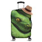 Green Tree Python Snake Print Luggage Cover