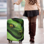 Green Tree Python Snake Print Luggage Cover