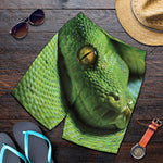 Green Tree Python Snake Print Men's Shorts