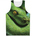 Green Tree Python Snake Print Men's Tank Top