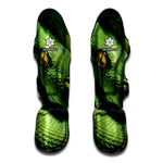 Green Tree Python Snake Print Muay Thai Shin Guard