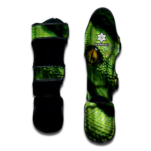 Green Tree Python Snake Print Muay Thai Shin Guard