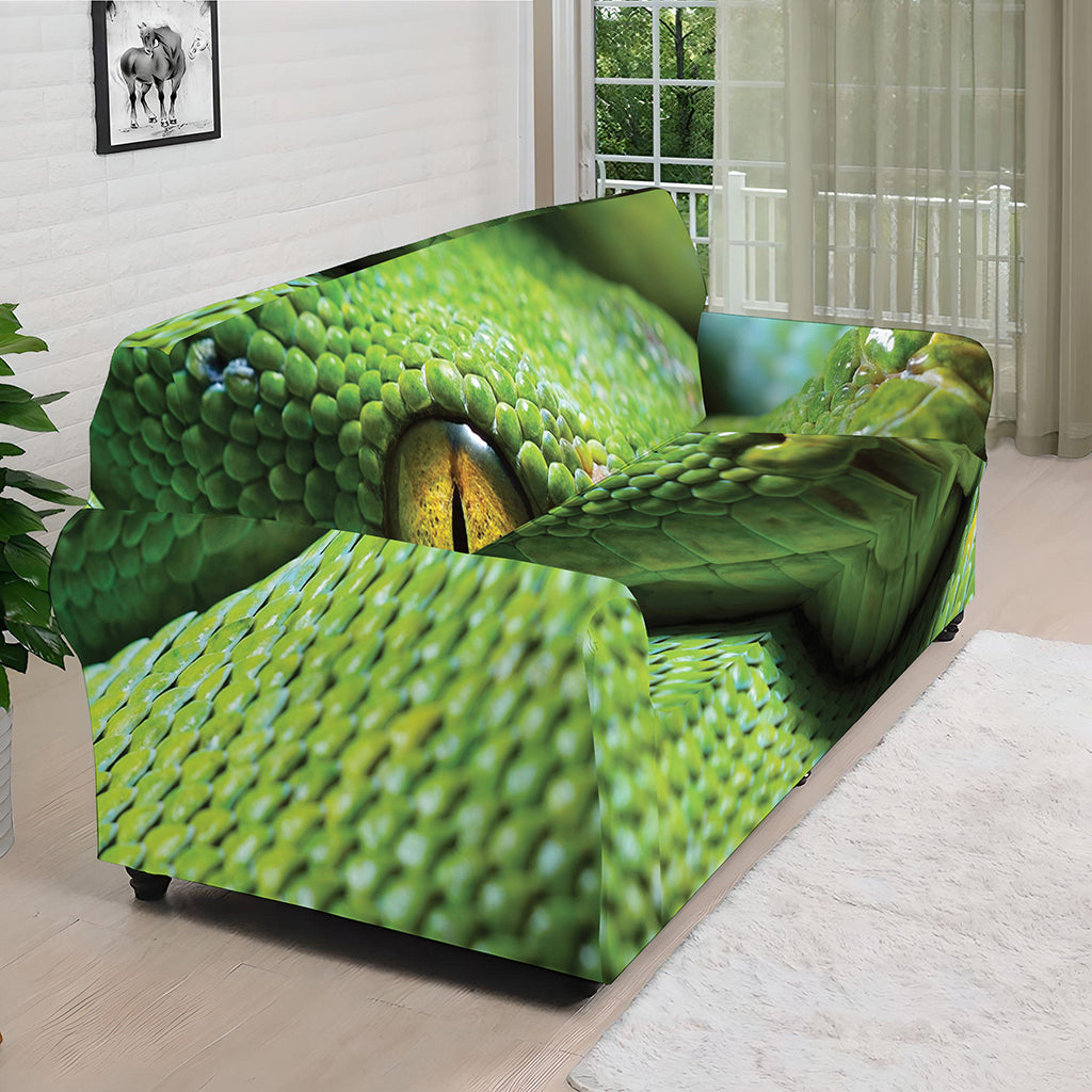 Green Tree Python Snake Print Sofa Cover