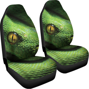 Green Tree Python Snake Print Universal Fit Car Seat Covers