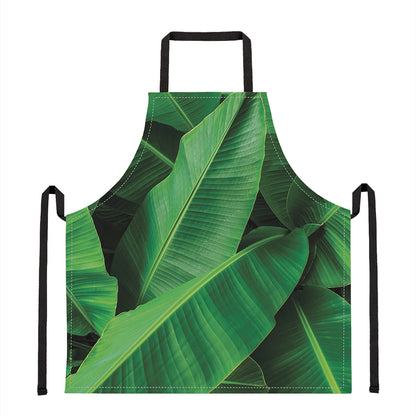 Green Tropical Banana Palm Leaf Print Apron