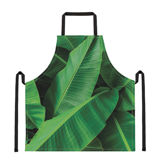 Green Tropical Banana Palm Leaf Print Apron