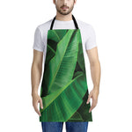 Green Tropical Banana Palm Leaf Print Apron