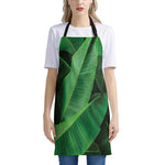 Green Tropical Banana Palm Leaf Print Apron