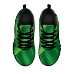 Green Tropical Banana Palm Leaf Print Black Sneakers