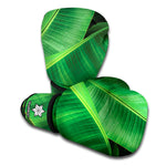 Green Tropical Banana Palm Leaf Print Boxing Gloves