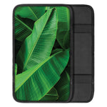 Green Tropical Banana Palm Leaf Print Car Center Console Cover