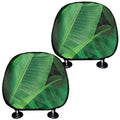 Green Tropical Banana Palm Leaf Print Car Headrest Covers