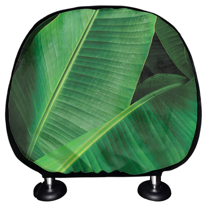 Green Tropical Banana Palm Leaf Print Car Headrest Covers