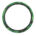 Green Tropical Banana Palm Leaf Print Car Steering Wheel Cover