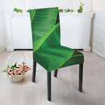 Green Tropical Banana Palm Leaf Print Dining Chair Slipcover