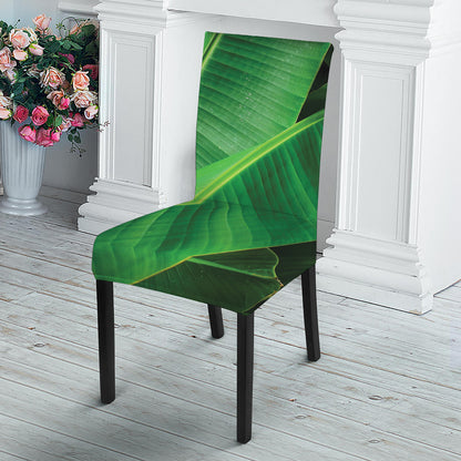 Green Tropical Banana Palm Leaf Print Dining Chair Slipcover