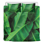 Green Tropical Banana Palm Leaf Print Duvet Cover Bedding Set